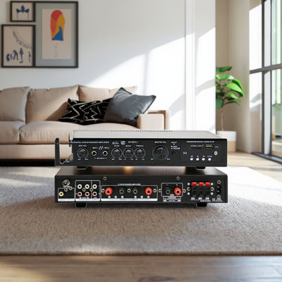 Amplificador de Potência HIFI 5.1CH 120W*2+25W*3 com Entrada Óptica Coaxial, BT 5.0, Super Bass, para Home Theater Karaoke Festa