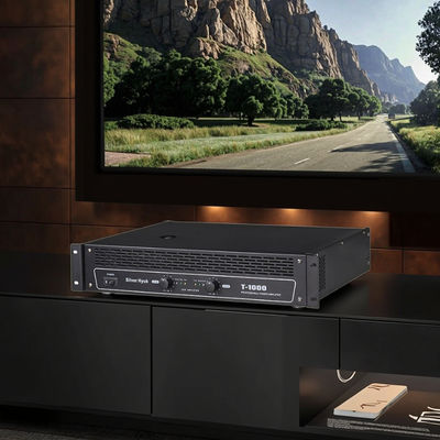 T-1200 T-1000 T-800 T-600 Amplificador AV KTV profissional de alta potência comercial 2*600W, amplificador de potência de estágio posterior puro de metal