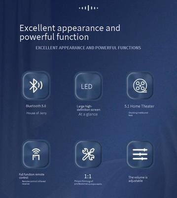 Amplificador de Potência para Home Theater Ativo A600Y 5.1 Multicanal 5*50W+100W Ajuste Independente Controle Remoto BT 5.3 Subwoofer