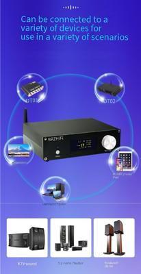 Amplificador de Potência para Home Theater Ativo A600Y 5.1 Multicanal 5*50W+100W Ajuste Independente Controle Remoto BT 5.3 Subwoofer