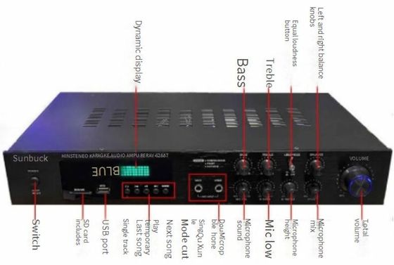 Av-628BT Home Audio 5 canais 800W Amplificador de alta potência 110V/220V Receptor sem fio com conectividade BT