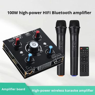 Amplificador Karaoke Sem Fio 2.0 Canais de Alta Potência 100W BT Decodificação Sem Perdas HDML ARC Fibra Óptica Coaxial Estoque de Eletrônicos