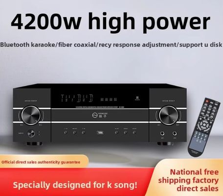 5.1CH 4200W Amplificador de Áudio Pro de Alta Potência com Anti-Feedback, BT Wireless, para Home Karaoke Stage Performance KTV Meeting