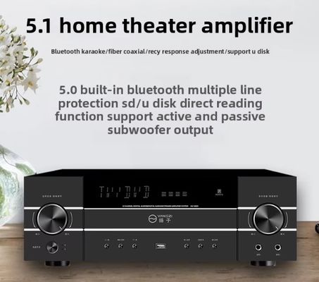 5.1CH 4200W Amplificador de Áudio Pro de Alta Potência com Anti-Feedback, BT Wireless, para Home Karaoke Stage Performance KTV Meeting