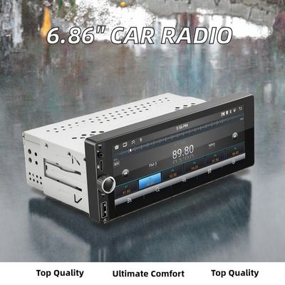 Rádio de carro Single Din de 6,86 polegadas CarPlay/Android Auto com tela LCD sensível ao toque Conexão USB Posicionamento no painel