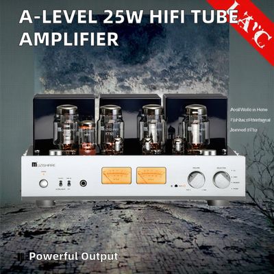 Amplificador de áudio HIFI com válvulas para casa A-Level 25W+25W, saída de alta potência, receptores de fone de ouvido integrados, alto-falantes, amplificador de classe