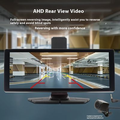 Creatall Dash Cam Portátil de 10,26 polegadas com Duas Lentes e Gravação Dupla, Câmera Frontal e Traseira para CarPlay, Navegação e Carros de Exportação