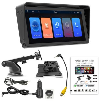 Creatall Reprodutor MP5 Portátil para Carro de 10,26 polegadas para Câmera de Visão Traseira HD BT Transmissor FM CarPlay Sem Fio Painel Dashboard