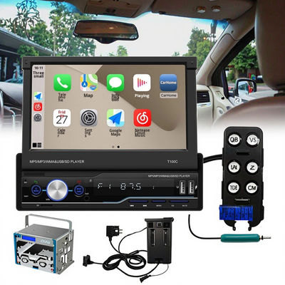 Creatall Rádio Telescópico Todo-em-Um CarPlay de 7 polegadas com slots de cartão MP5 MP4 para BT Wireless Hands-Free Player