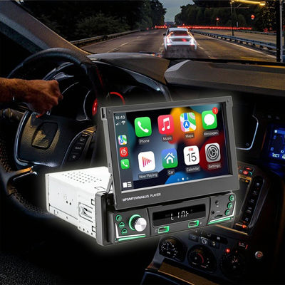 Tela retrátil de 7 polegadas Creatall All-in-One Wireless CarPlay Smart para Câmera de ré Bluetooth MP5 Player para carro