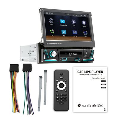 Tela retrátil de 7 polegadas Creatall All-in-One Wireless CarPlay Smart para Câmera de ré Bluetooth MP5 Player para carro