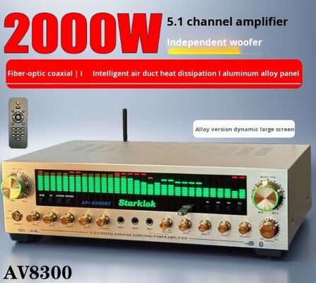 2000W 6 (5.1) Amplificador de canal doméstico com construção de liga de alumínio de metal plástico