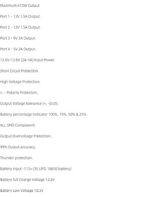 CA-403S Mini Router Uninterruptible Power Supply Board com 40W de saída 11,1V de entrada de bateria e proteção contra curto-circuito