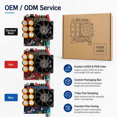 Placa Amplificadora Estéreo Classe D com Resfriamento por Ventilador Dual TPA3255 de 600W+600W DC18-50V