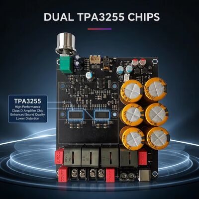 Placa Amplificadora Estéreo Classe D com Resfriamento por Ventilador Dual TPA3255 de 600W+600W DC18-50V