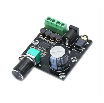 Módulo de amplificador analógico compacto de 20Hz-20KHz com interface de entrada de 3,5 mm e acabamento prateado