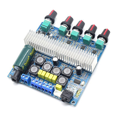 2.1 Amplificador HiFi Bluetooth 5.0 Placa de áudio com saída 2*50W+100W e alimentação DC12~24V