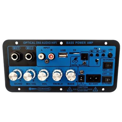 D60 50W Subwoofer Amplifier Board com Bluetooth e entrada de áudio óptico para 12V/24V/220V Power