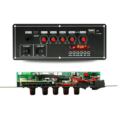 Função de gravador de voz 2x20W 7.4V Micrófono sem fio com fio Trolley Speaker Sound Bt Decoder Amplifier Board
