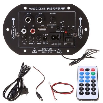 D3OK HIFI Bass Power Home Amplifier Board com 2 canais Bluetooth 4.2 e 12V 24V 220V Audio Amplifier Board