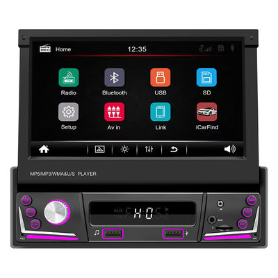 7 polegadas Telescópica 1 Din Screen Car para MP5/MP3 Player Smart para BT Wireless Universal Card-Insertable Radio Carplay Android Auto