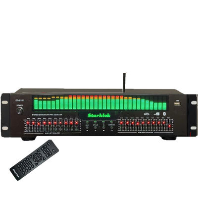 EQ-8100 Pré-amplificador Hi-Fi Profissional Player BT 5.4 Decodificador de Áudio Digital Óptico Coaxial Equalizador de 20 Segmentos Equipamento de Fibra Óptica