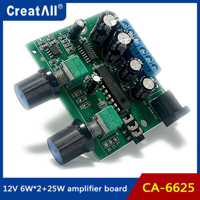 Placa Amplificadora Digital CA-6625 de 2.1 Canais com Graves Ultra Pesados e Fonte de Alimentação de 12V para Projetos de Áudio DIY